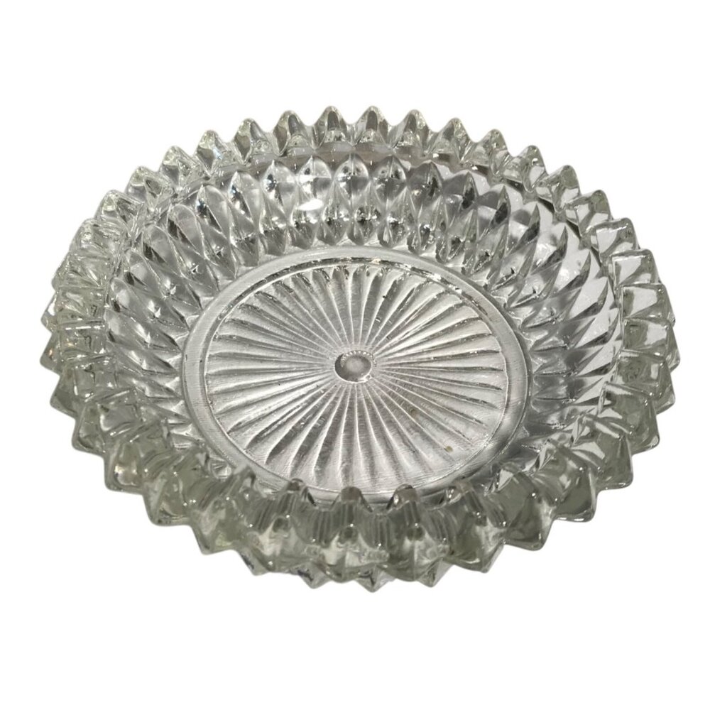 Glass Candy Dish Bowl Decorative Clear Cut Crystal Piece 5.5”